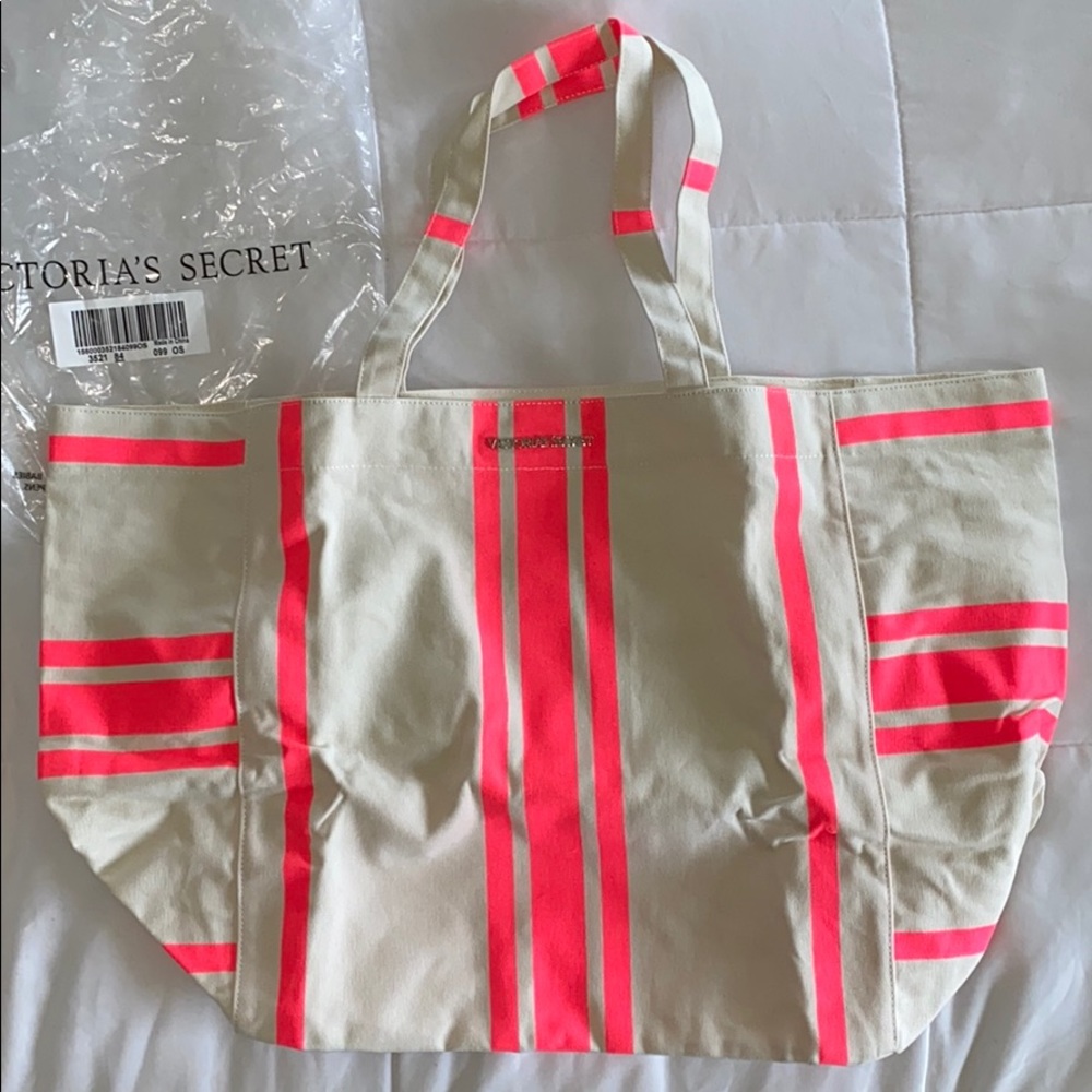 New Victoria’s Secret pink neon striped bag